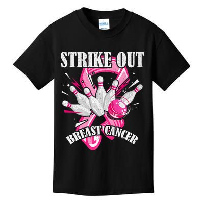 Strike Out Breast Cancer Awareness Bowling Fighter Kids T-Shirt