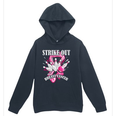 Strike Out Breast Cancer Awareness Bowling Fighter Urban Pullover Hoodie