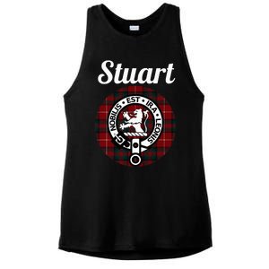 Stuart Of Bute Clan Scottish Name Coat Of Arms Tartan Ladies PosiCharge Tri-Blend Wicking Tank