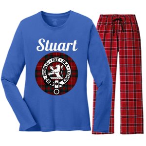 Stuart Of Bute Clan Scottish Name Coat Of Arms Tartan Women's Long Sleeve Flannel Pajama Set 