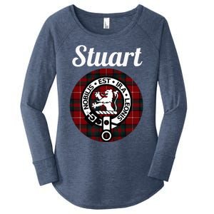 Stuart Of Bute Clan Scottish Name Coat Of Arms Tartan Women's Perfect Tri Tunic Long Sleeve Shirt