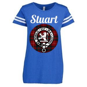 Stuart Of Bute Clan Scottish Name Coat Of Arms Tartan Enza Ladies Jersey Football T-Shirt