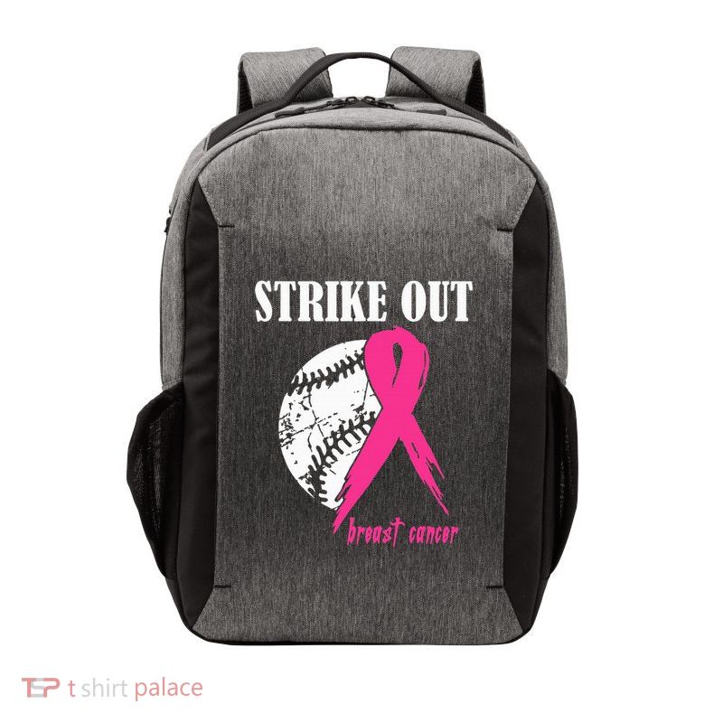 Strike Out Breast Cancer Awareness Baseball Fighters Vector Backpack