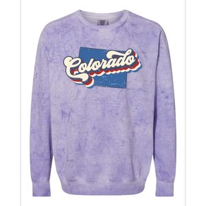 State Of Colorado Retro Logo Colorblast Crewneck Sweatshirt