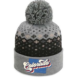 State Of Colorado Retro Logo The Baniff Cuffed Pom Beanie