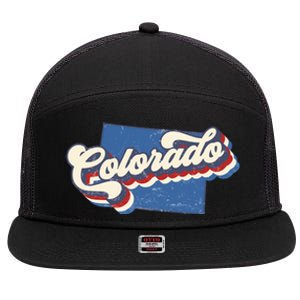 State Of Colorado Retro Logo 7 Panel Mesh Trucker Snapback Hat