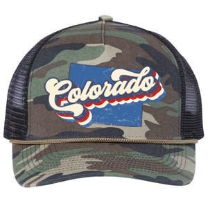 State Of Colorado Retro Logo Retro Rope Trucker Hat Cap