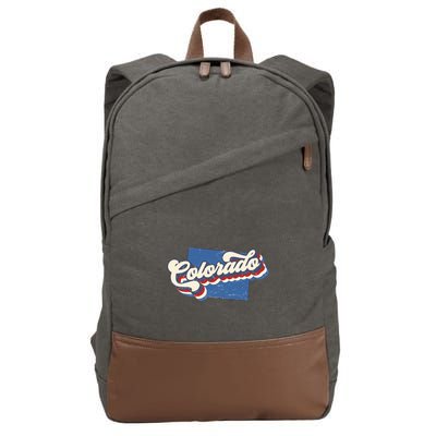 State Of Colorado Retro Logo Cotton Canvas Backpack