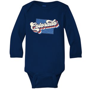 State Of Colorado Retro Logo Baby Long Sleeve Bodysuit