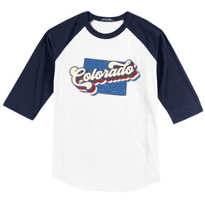 State Of Colorado Retro Logo Baseball Sleeve Shirt