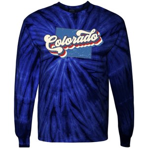 State Of Colorado Retro Logo Tie-Dye Long Sleeve Shirt