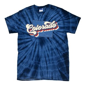 State Of Colorado Retro Logo Tie-Dye T-Shirt