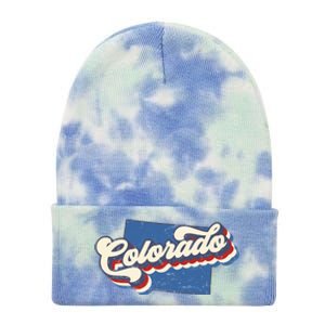 State Of Colorado Retro Logo Tie Dye 12in Knit Beanie