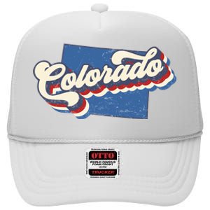 State Of Colorado Retro Logo High Crown Mesh Back Trucker Hat