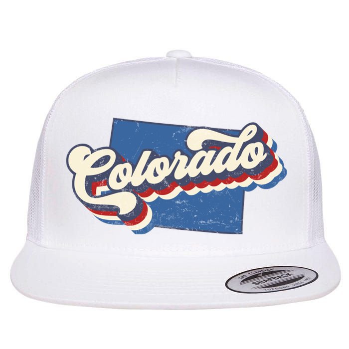 State Of Colorado Retro Logo Flat Bill Trucker Hat