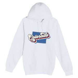 State Of Colorado Retro Logo Premium Pullover Hoodie