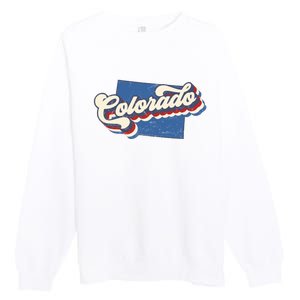 State Of Colorado Retro Logo Premium Crewneck Sweatshirt