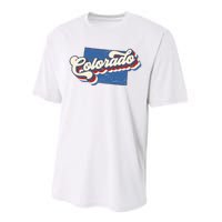 State Of Colorado Retro Logo Performance Sprint T-Shirt