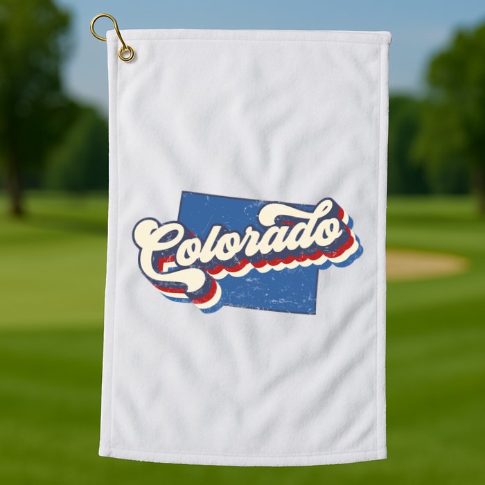 State Of Colorado Retro Logo Golf Towel