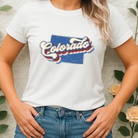 State Of Colorado Retro Logo Womens T-Shirt