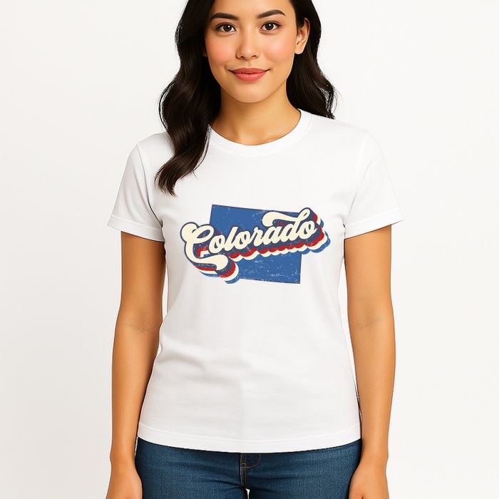 State Of Colorado Retro Logo Womens T-Shirt