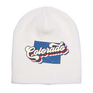 State Of Colorado Retro Logo Short Acrylic Beanie