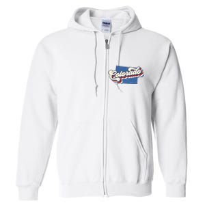 State Of Colorado Retro Logo Full Zip Hoodie