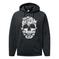 Skull of Cats Skeleton Kitten Funny Halloween Cat skull Performance Fleece Hoodie