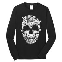 Skull of Cats Skeleton Kitten Funny Halloween Cat skull Long Sleeve Shirt