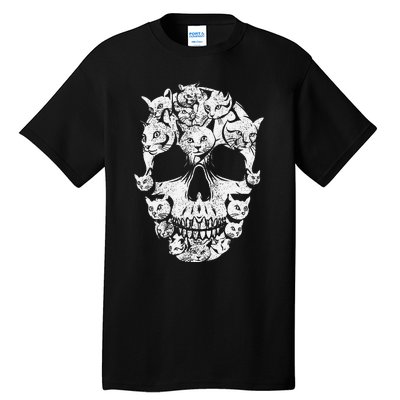 Skull of Cats Skeleton Kitten Funny Halloween Cat skull Tall T-Shirt