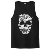 Skull of Cats Skeleton Kitten Funny Halloween Cat skull PosiCharge Competitor Tank