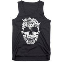 Skull of Cats Skeleton Kitten Funny Halloween Cat skull Tank Top