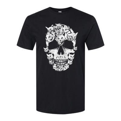 Skull of Cats Skeleton Kitten Funny Halloween Cat skull Softstyle CVC T-Shirt