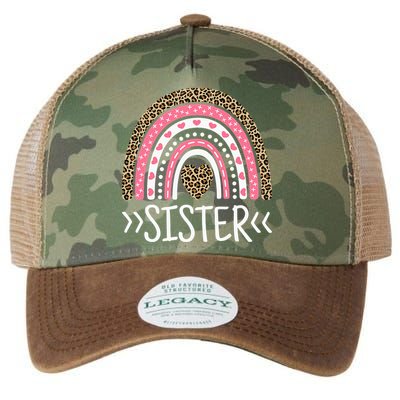 Sister Outfit Cute Sis Tee Rainbow Leopard Sister Legacy Tie Dye Trucker Hat