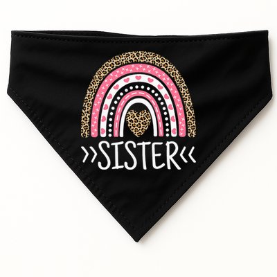 Sister Outfit Cute Sis Tee Rainbow Leopard Sister USA-Made Doggie Bandana