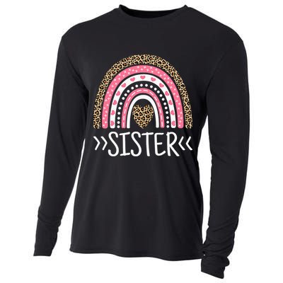 Sister Outfit Cute Sis Tee Rainbow Leopard Sister Cooling Performance Long Sleeve Crew