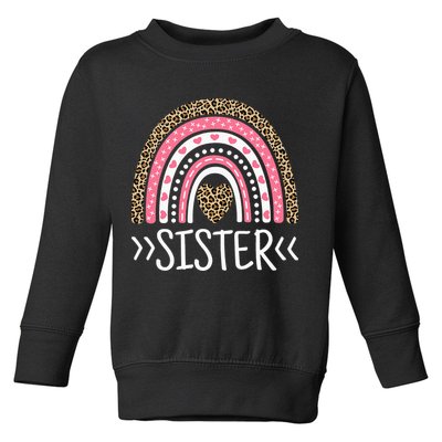 Sister Outfit Cute Sis Tee Rainbow Leopard Sister Toddler Sweatshirt