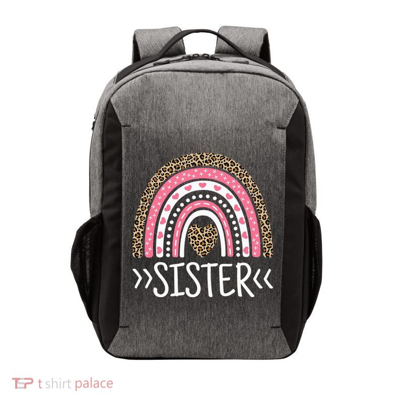 Sister Outfit Cute Sis Tee Rainbow Leopard Sister Vector Backpack