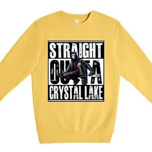 Straight Outta Crystal Lake Jason Voorhees Horror Halloween Premium Crewneck Sweatshirt