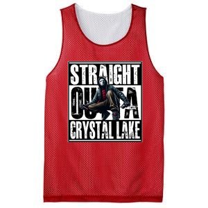 Straight Outta Crystal Lake Jason Voorhees Horror Halloween Mesh Reversible Basketball Jersey Tank