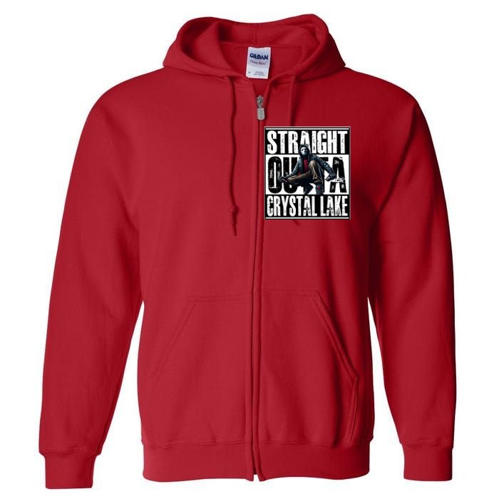 Straight Outta Crystal Lake Jason Voorhees Horror Halloween Full Zip Hoodie