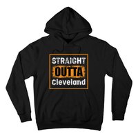 Straight Outta Cleveland Ohio USA Retro Distressed Vintage Hoodie