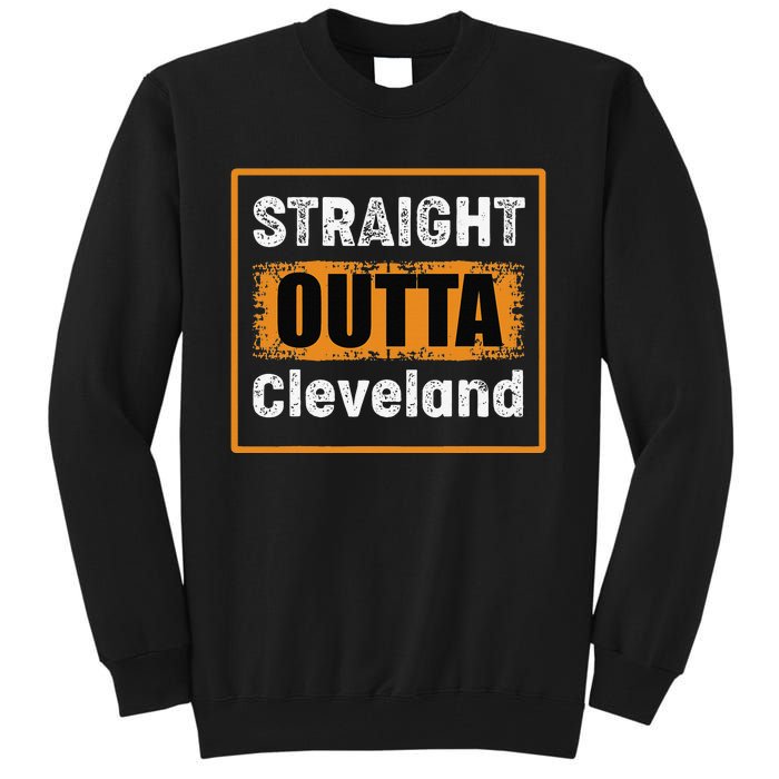 Straight Outta Cleveland Ohio USA Retro Distressed Vintage Tall Sweatshirt