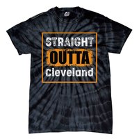 Straight Outta Cleveland Ohio USA Retro Distressed Vintage Tie-Dye T-Shirt