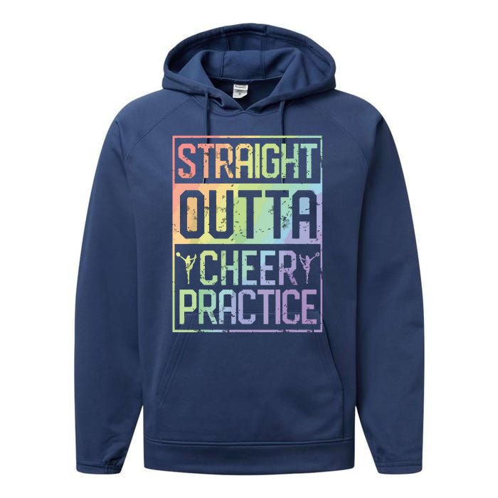 Straight Outta Cheer Practice Cheerleading Gift Tee Performance Fleece Hoodie