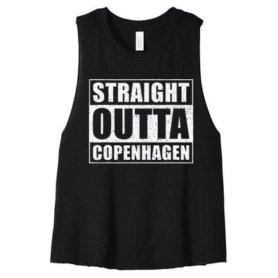 Straight Outta Copenhagen Denmark Copenhagen Women's Racerback Cropped Tank