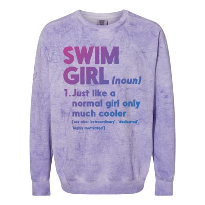 Swim Only Cooler Definition Swimmers Gift Colorblast Crewneck Sweatshirt