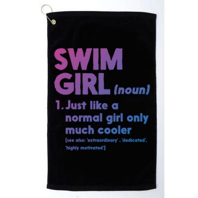 Swim Only Cooler Definition Swimmers Gift Platinum Collection Golf Towel