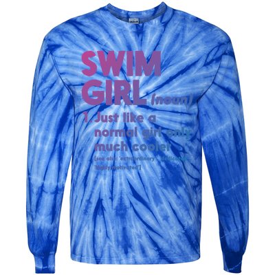 Swim Only Cooler Definition Swimmers Gift Tie-Dye Long Sleeve Shirt