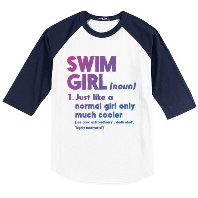 Swim Only Cooler Definition Swimmers Gift Baseball Sleeve Shirt